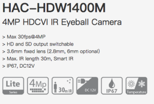 Dahua HAC-HDW1400M-0360B - HDCVI 4MP 3.6mm