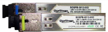SFP МОДУЛИ КОМПЛЕКТ GigaStream BIDI-LX-A(Tx1310) и BIDI-LX-B(Tx1550) 1.25 G SC конектори DFB Лазер DDM 3км