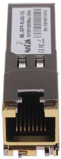 ML-SFP-RJ45-1G - MaxLink SFP 10/100/1000M copper module, RJ-45, 100m, 1Gbps