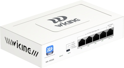Wiking WK-PS305 PoE switch, 5x LAN/4x PoE, 1Gb, 45W