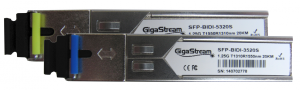 20км SFP модули Комплект GigaStream BIDI-LX-A(Tx1310) и BIDI-LX-B(Tx1550), SC конектор, DFB Лазер DDM 
