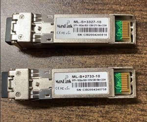 Set of 2pcs - 10G SFP+ optical modules WDM, SM, 10KM, 1x LC connector, DDM, Cisco compatible
