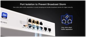 Wiking WK-PS210 PoE switch, 10x LAN/8x PoE, 76W
